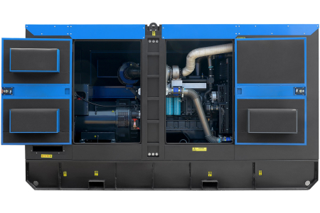 Дизельный генератор ТСС ЭД-250-Т400 в шумозащитном кожухе на прицепе фото