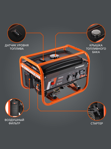 Бензиновый генератор PATRIOT GRS 3500 портативный фото