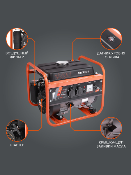 Бензиновый генератор PATRIOT GRS 1500 портативный фото
