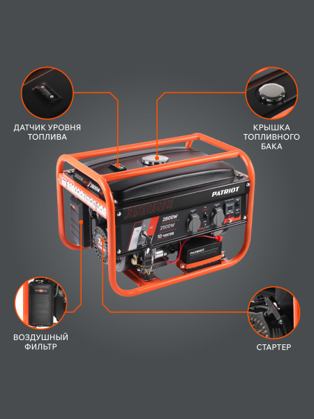 Бензиновый генератор PATRIOT GRS 3500 E для гаража фото